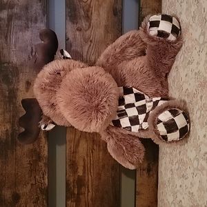MacKenzie Childs 22 in Handmade Stuffed Moose with Courtley Check